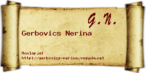 Gerbovics Nerina névjegykártya