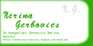 nerina gerbovics business card